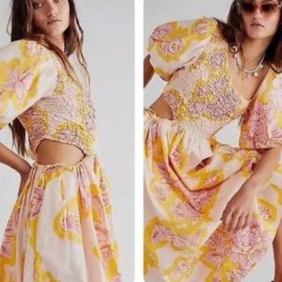 Free People Dresses & Skirts - Free People Endless Summer Midi Puff Sleeve Maxi